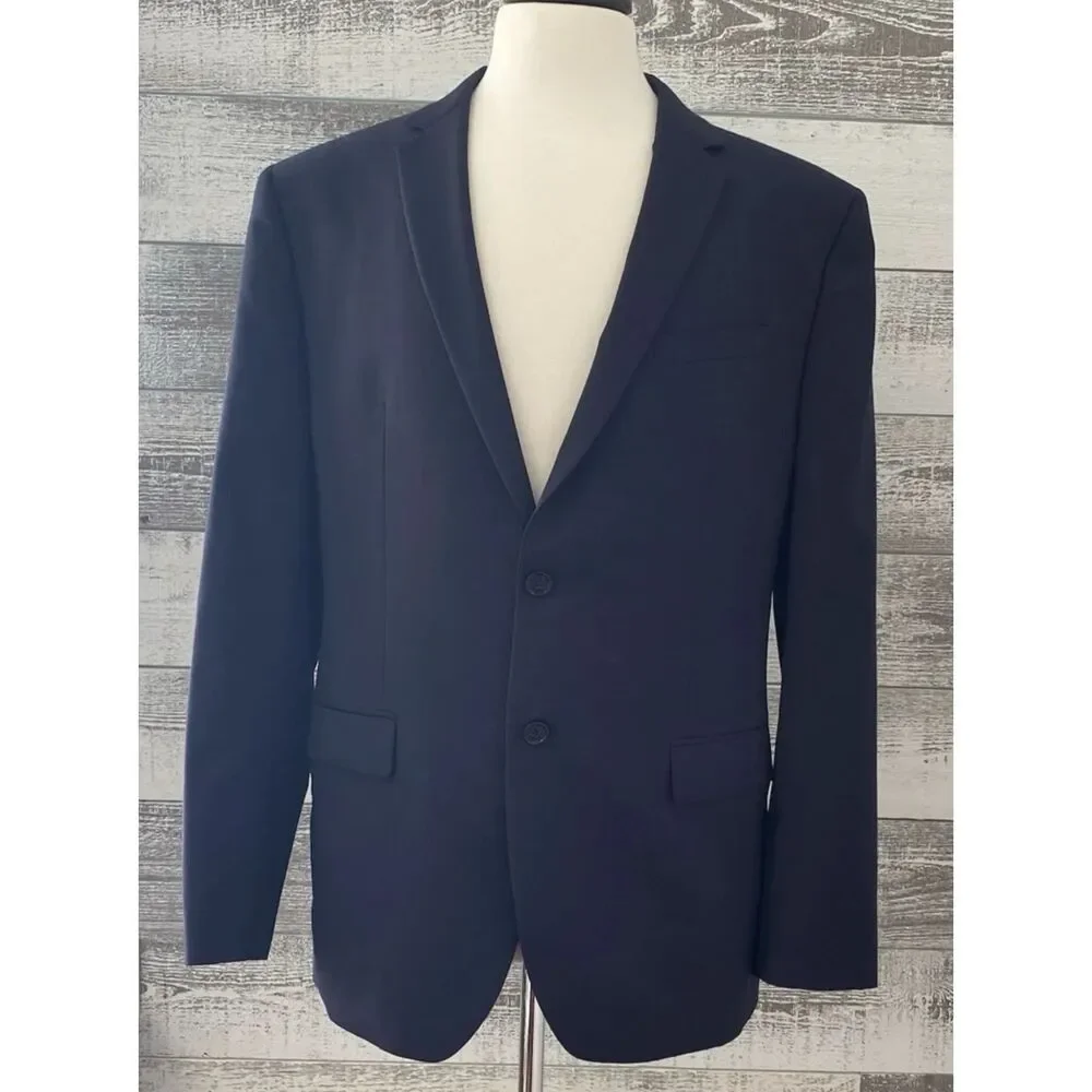 Banana Republic Navy Marzotto Slim Fit 44R Super 120s Wool Blazer Suit Jacket